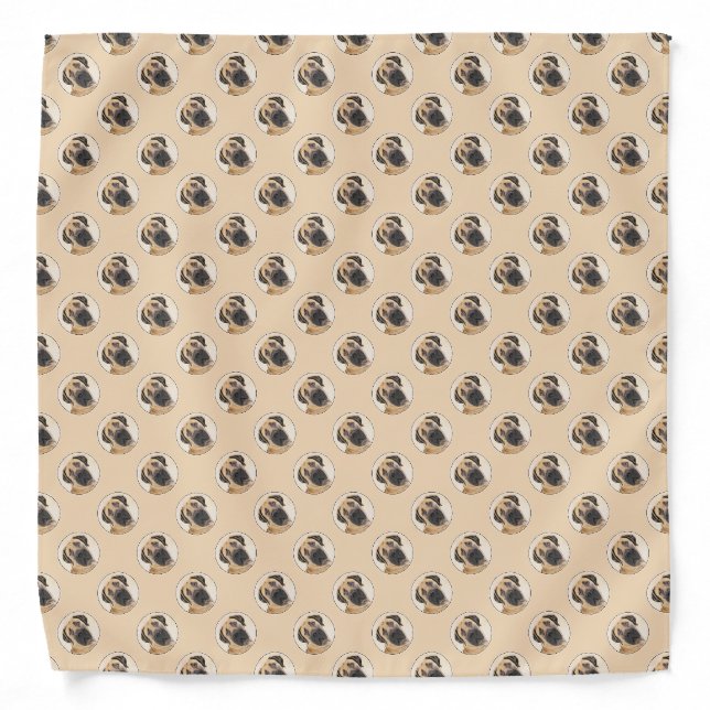 Boerboel Painting - Cute Original Dog Art Bandana (Front)