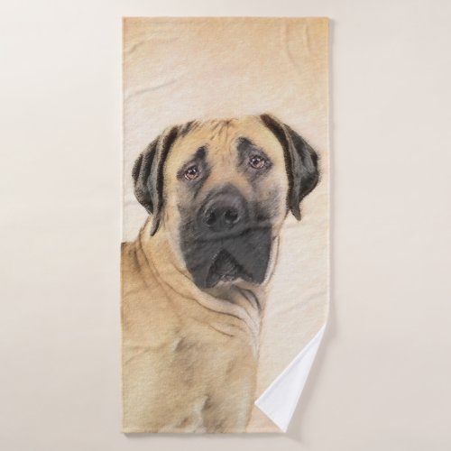 Boerboel Painting _ Cute Original Dog Art Bath Towel Set