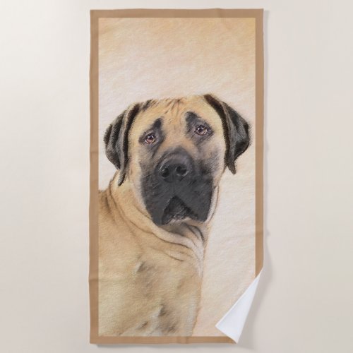 Boerboel Painting _ Cute Original Dog Art Beach Towel
