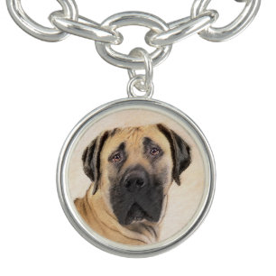 Boerboel Painting - Cute Original Dog Art Bracelet