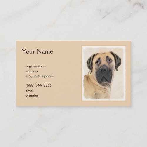 Boerboel Painting _ Cute Original Dog Art Business Card
