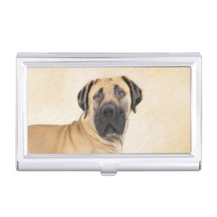 Boerboel Painting - Cute Original Dog Art Business Card Case