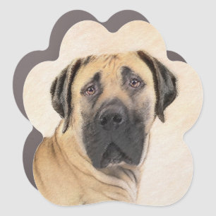 Boerboel Painting - Cute Original Dog Art Car Magnet