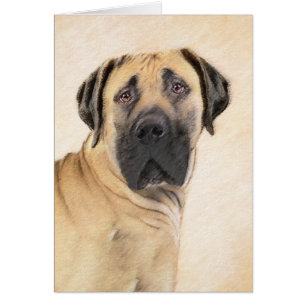 Boerboel Painting - Cute Original Dog Art Cards