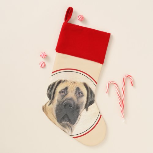 Boerboel Painting _ Cute Original Dog Art Christmas Stocking