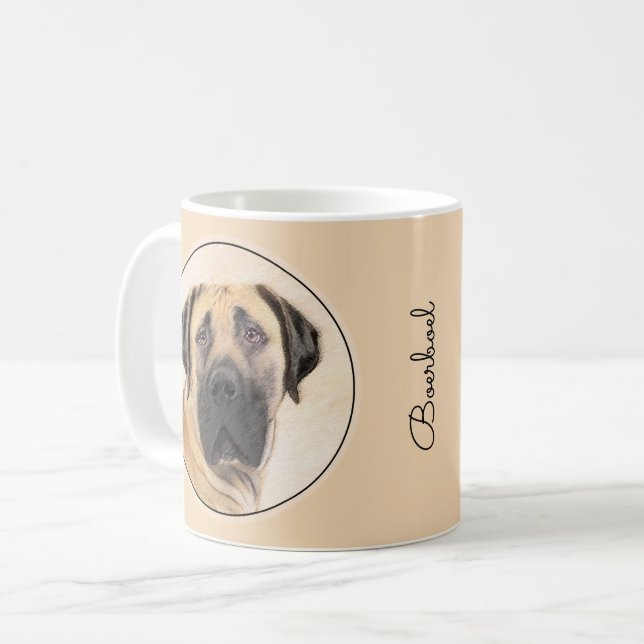 Boerboel Painting - Cute Original Dog Art Coffee Mug (Front Left)