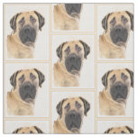 Boerboel Painting - Cute Original Dog Art Fabric