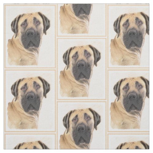 Boerboel Painting _ Cute Original Dog Art Fabric