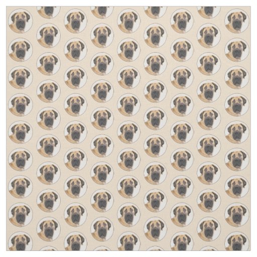 Boerboel Painting - Cute Original Dog Art Fabric