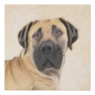 Boerboel Painting - Cute Original Dog Art Faux Canvas Print