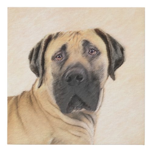 Boerboel Painting _ Cute Original Dog Art Faux Canvas Print