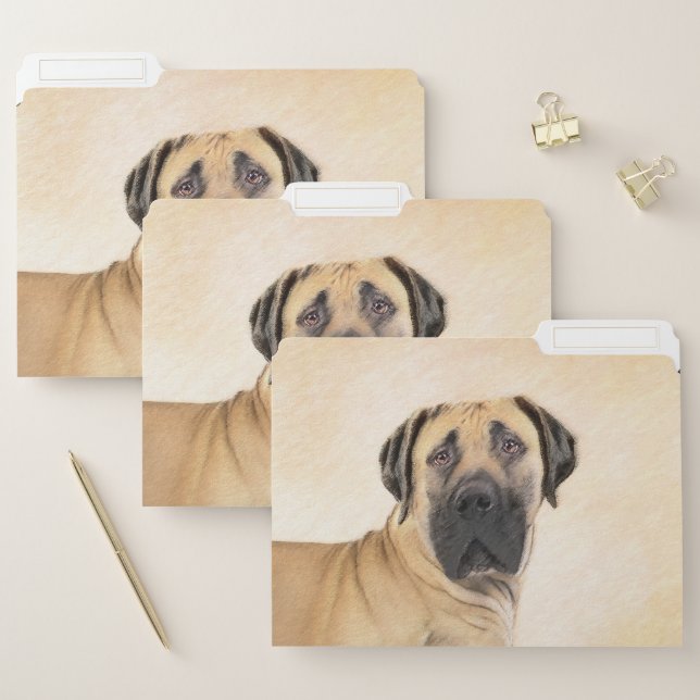 Boerboel Painting - Cute Original Dog Art File Folder (Set)