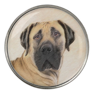 Boerboel Painting - Cute Original Dog Art Golf Ball Marker