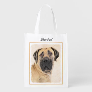 Boerboel Painting - Cute Original Dog Art Grocery Bag