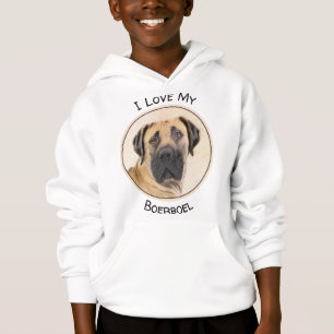 Boerboel Painting - Cute Original Dog Art Hoodie
