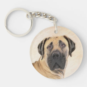 Boerboel Painting - Cute Original Dog Art Keychain