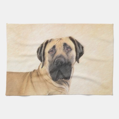 Boerboel Painting _ Cute Original Dog Art Kitchen Towel