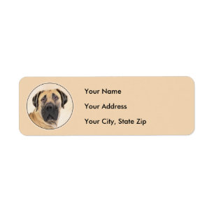 Boerboel Painting - Cute Original Dog Art Label