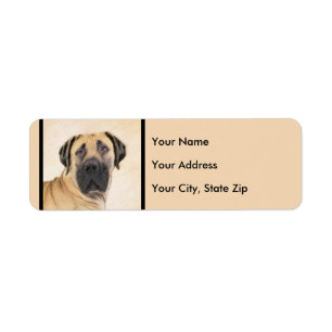 Boerboel Painting - Cute Original Dog Art Label