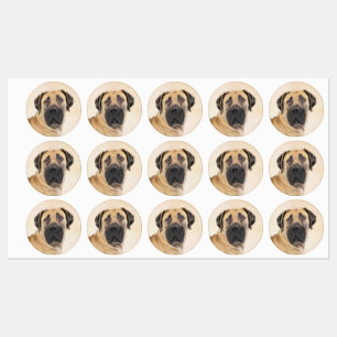 Boerboel Painting - Cute Original Dog Art Labels