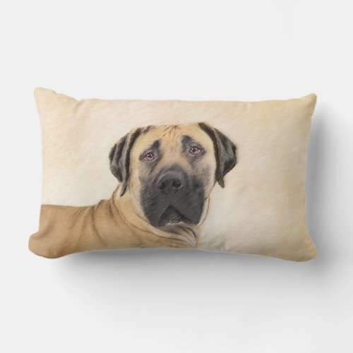 Boerboel Painting _ Cute Original Dog Art Lumbar Pillow