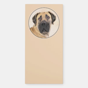 Boerboel Painting - Cute Original Dog Art Magnetic Notepad