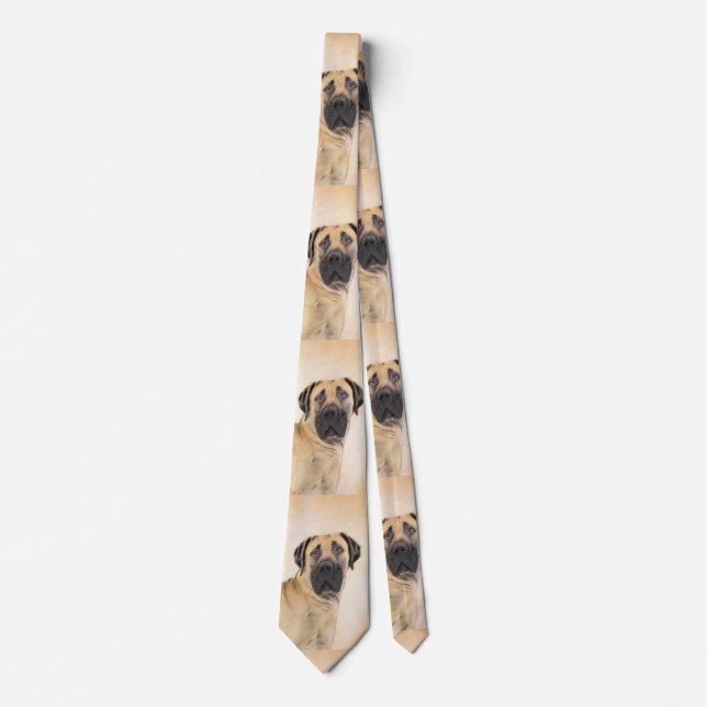Boerboel Painting - Cute Original Dog Art Neck Tie (Front)