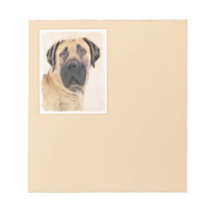 Boerboel Painting - Cute Original Dog Art Notepad