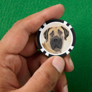 Boerboel Painting - Cute Original Dog Art Poker Chips