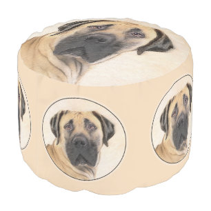 Boerboel Painting - Cute Original Dog Art Pouf