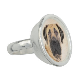Boerboel Painting - Cute Original Dog Art Ring