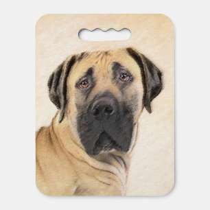 Boerboel Painting - Cute Original Dog Art Seat Cushion