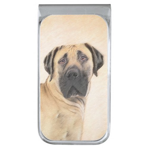 Boerboel Painting _ Cute Original Dog Art Silver Finish Money Clip