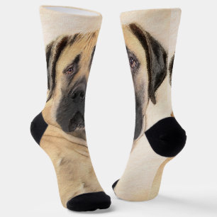 Boerboel Painting - Cute Original Dog Art Socks