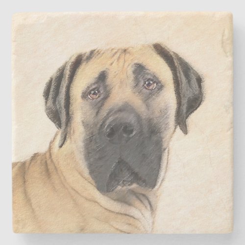 Boerboel Painting _ Cute Original Dog Art Stone Coaster