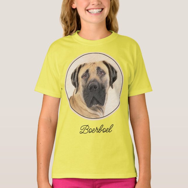 Boerboel Painting - Cute Original Dog Art T-Shirt (Front)