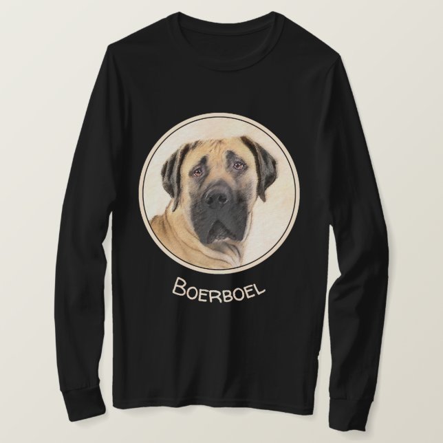 Boerboel Painting - Cute Original Dog Art T-Shirt (Design Front)