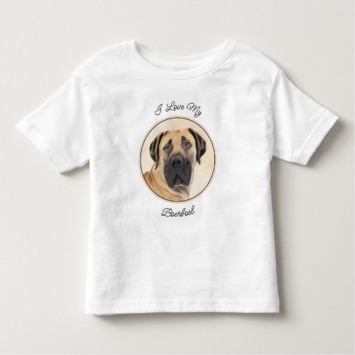 Boerboel Painting _ Cute Original Dog Art Toddler T_shirt