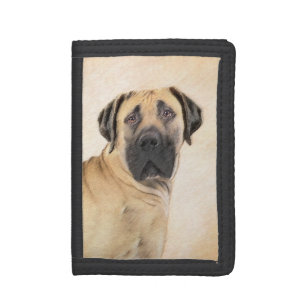 Boerboel Painting - Cute Original Dog Art Trifold Wallet
