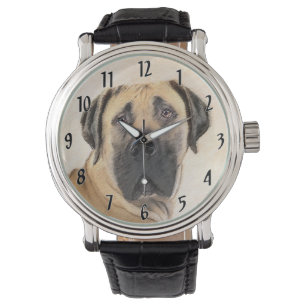 Boerboel Painting - Cute Original Dog Art Watch