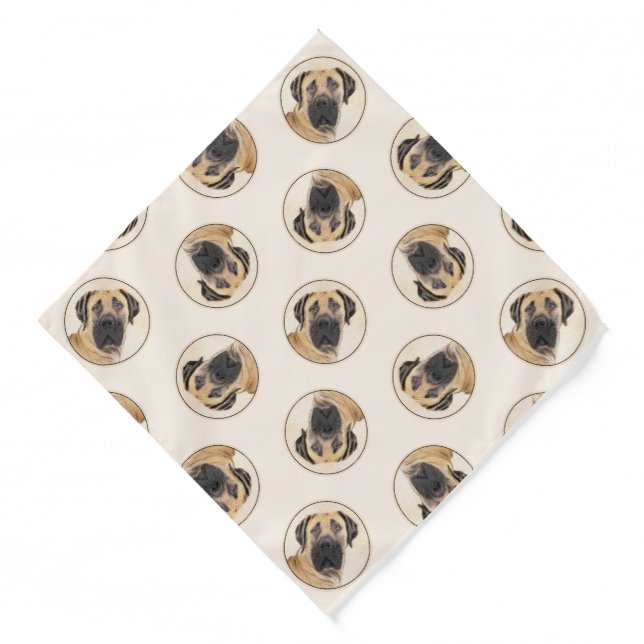 Boerboel Painting Fawn Red Mastiff Pet Dog Art Bandana (Front)