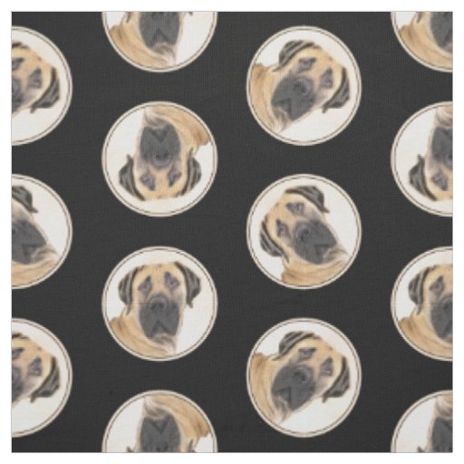 Boerboel Painting Fawn Red Mastiff Pet Dog Art Fabric