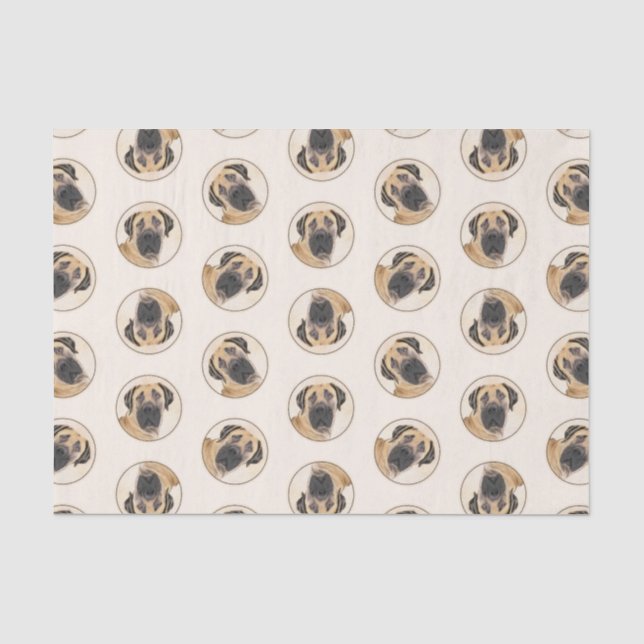 Boerboel Painting Fawn Red Mastiff Pet Dog Art Tissue Paper (Front)