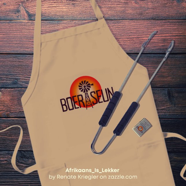 BOERSEUN Windpomp Afrikaans Saffa Expat Braai Long Apron (Creator Uploaded)