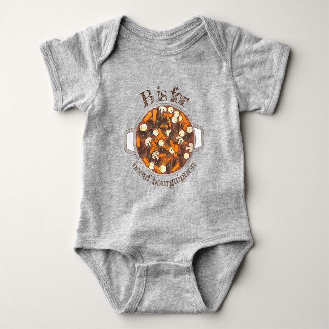 Boeuf Bourguignon Beef Burgundy Stew French Food Baby Bodysuit (Front)