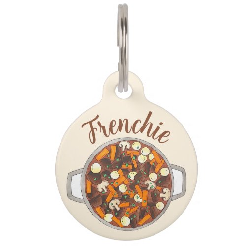 Boeuf Bourguignon Beef Burgundy Stew French Food Pet ID Tag