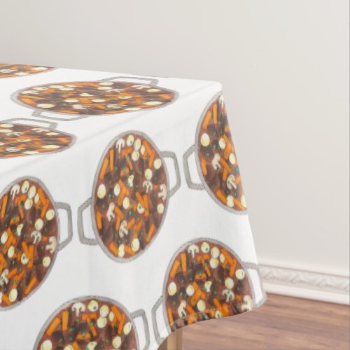Boeuf Bourguignon Beef Vegetable Stew French Food Tablecloth