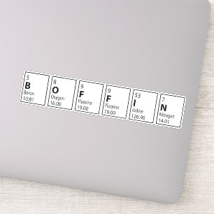 Boffin Periodic Table Graduation Exam Success Sticker