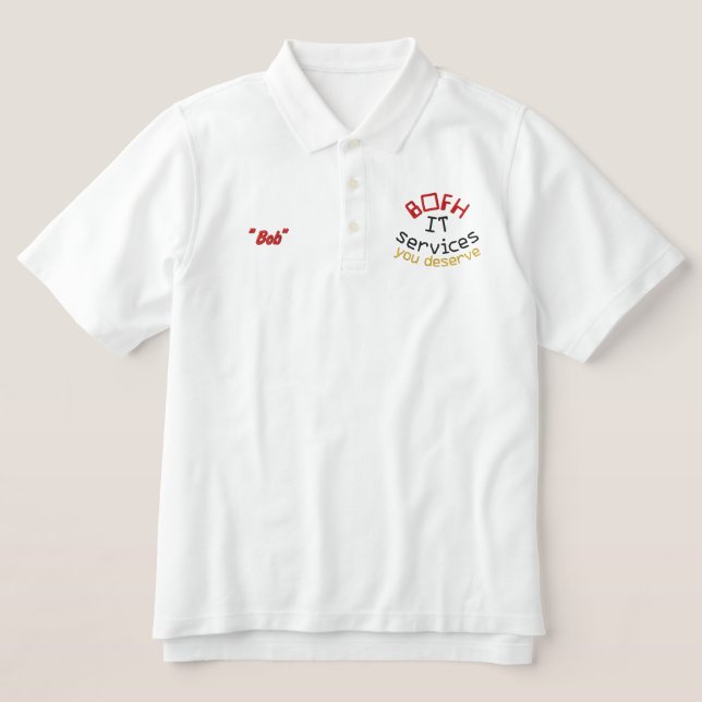 BOFH/IT EMBROIDERED POLO SHIRT (Design Front)