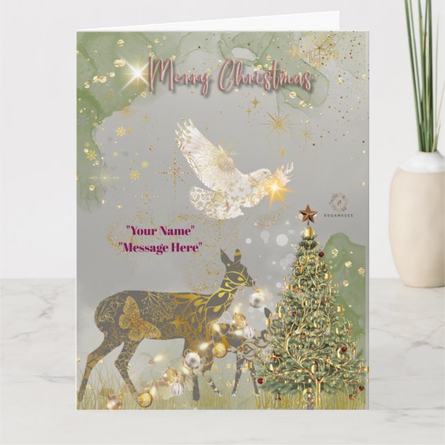 “Boganhues Luxury Print with Reindeer"  Card (Front)